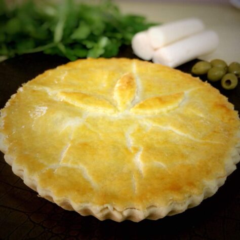 Empadão de Palmito com Creme de 4 Queijos